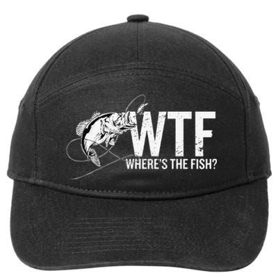 Where Is The Fish WTF Funny Fishing Anglers Fisherman 7-Panel Snapback Hat