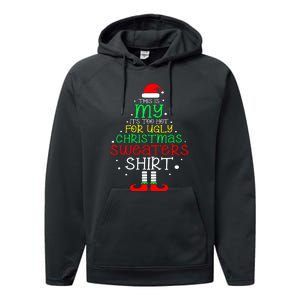 Women Its Too Hot For Ugly Christmas Funny Xmas Tree Gift Performance Fleece Hoodie