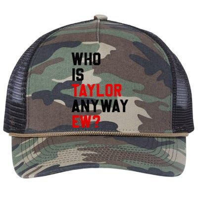 Who Is Taylor Anyway Ew? Girl Taylor First Name Groovy 80S Retro Rope Trucker Hat Cap