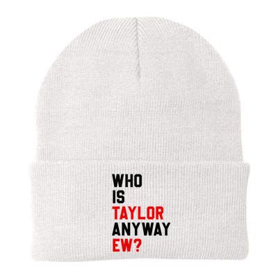 Who Is Taylor Anyway Ew? Girl Taylor First Name Groovy 80S Knit Cap Winter Beanie