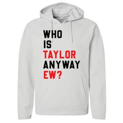 Who Is Taylor Anyway Ew Girl Taylor First Name Groovy 80S Performance Fleece Hoodie