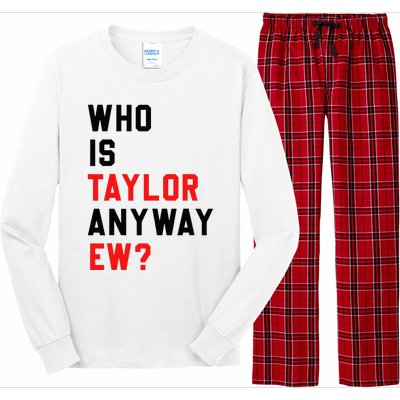 Who Is Taylor Anyway Ew Girl Taylor First Name Groovy 80S Long Sleeve Pajama Set