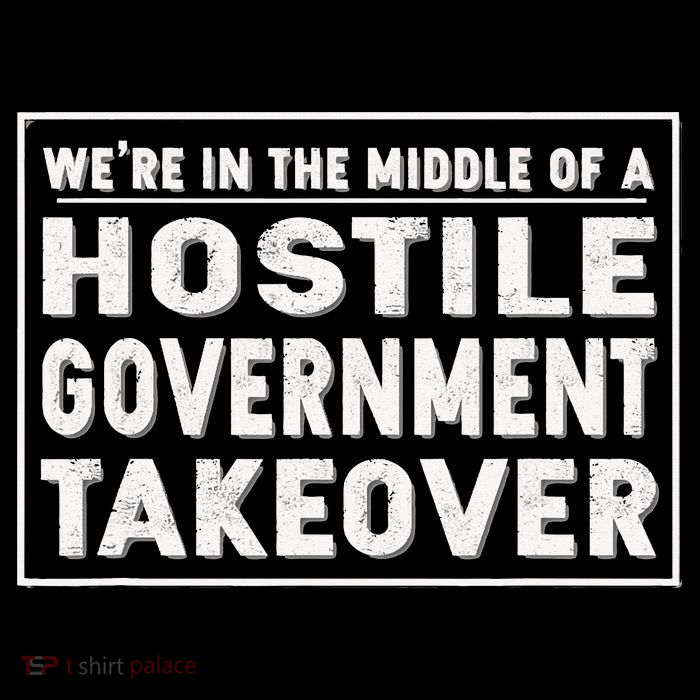We're In The Middle Of A Hostile Government Takeover Full-Length Apron With Pockets