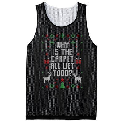 Why Is The Carpet All Wet Todd Ugly Christmas Mesh Reversible Basketball Jersey Tank