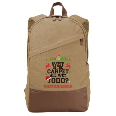 Why Is The Carpet All Wet, TODD Ugly Christmas Sweater Cotton Canvas Backpack