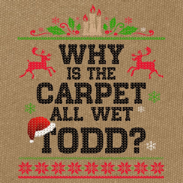 Why Is The Carpet All Wet, TODD Ugly Christmas Sweater Cotton Canvas Backpack