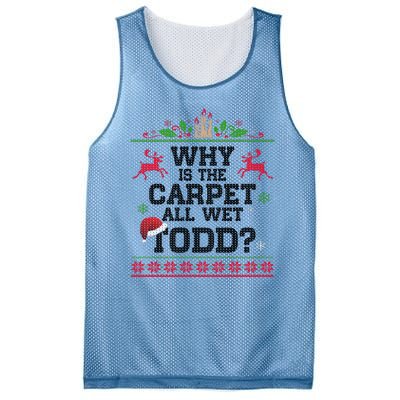 Why Is The Carpet All Wet, TODD Ugly Christmas Sweater Mesh Reversible Basketball Jersey Tank