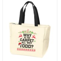 Why Is The Carpet All Wet, TODD Ugly Christmas Sweater Zip Tote Bag