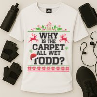 Why Is The Carpet All Wet, TODD Ugly Christmas Sweater Performance Shirt