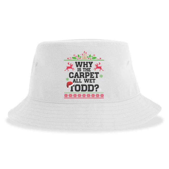Why Is The Carpet All Wet, TODD Ugly Christmas Sweater Sustainable Bucket Hat