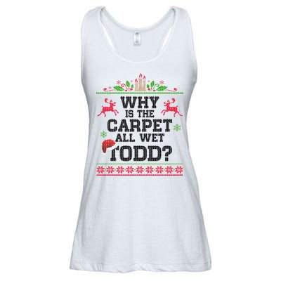 Why Is The Carpet All Wet, TODD Ugly Christmas Sweater Ladies Essential Flowy Tank