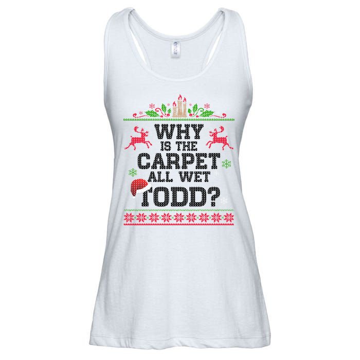 Why Is The Carpet All Wet, TODD Ugly Christmas Sweater Ladies Essential Flowy Tank