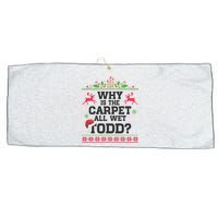 Why Is The Carpet All Wet, TODD Ugly Christmas Sweater Large Microfiber Waffle Golf Towel