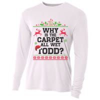 Why Is The Carpet All Wet, TODD Ugly Christmas Sweater Cooling Performance Long Sleeve Crew