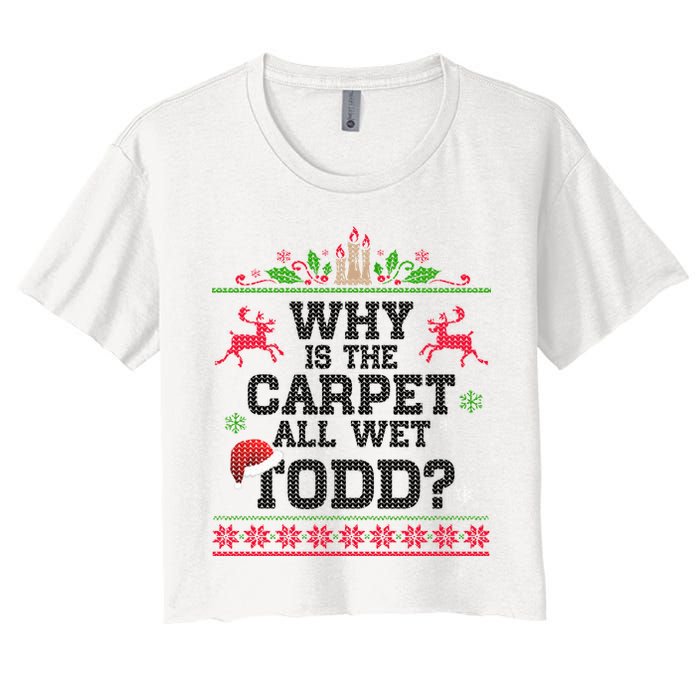 Why Is The Carpet All Wet, TODD Ugly Christmas Sweater Crop Top