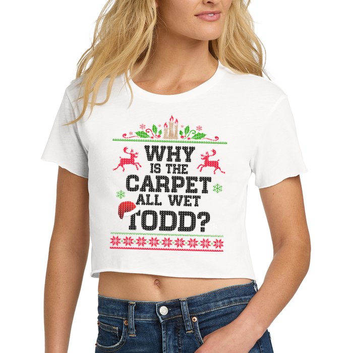 Why Is The Carpet All Wet, TODD Ugly Christmas Sweater Crop Top