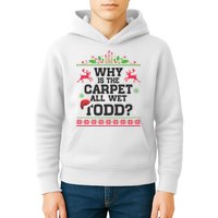 Why Is The Carpet All Wet, TODD Ugly Christmas Sweater Kids Hoodie