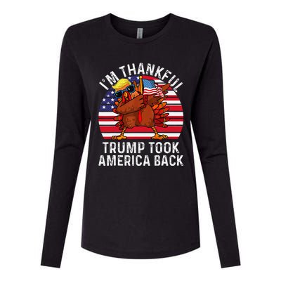 Winner IM Thankful Trump Won Took America Back Thanksgiving Womens Cotton Relaxed Long Sleeve T-Shirt