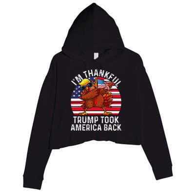 Winner IM Thankful Trump Won Took America Back Thanksgiving Crop Fleece Hoodie