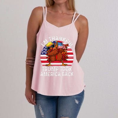 Winner IM Thankful Trump Won Took America Back Thanksgiving Women's Strappy Tank