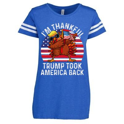 Winner IM Thankful Trump Won Took America Back Thanksgiving Enza Ladies Jersey Football T-Shirt