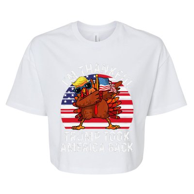 Winner IM Thankful Trump Won Took America Back Thanksgiving Bella+Canvas Jersey Crop Tee