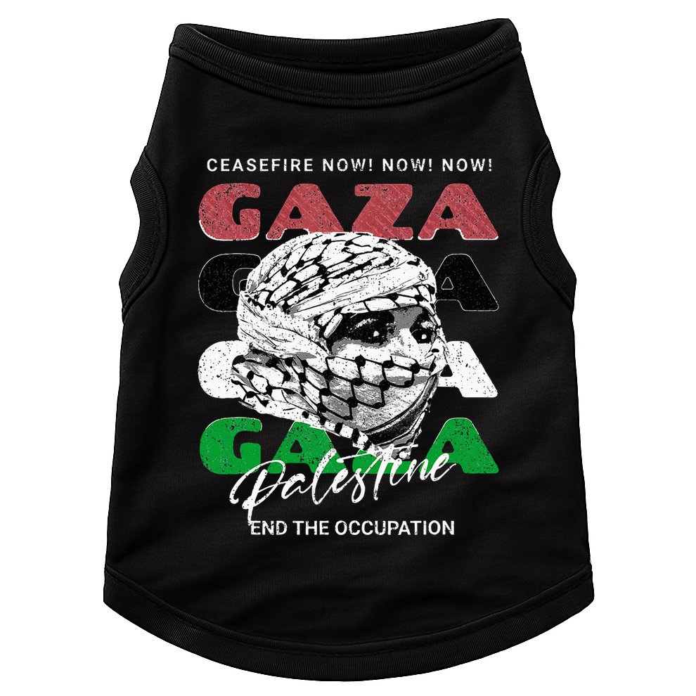 Woman In Traditional Palestinian Scarf Doggie Tank