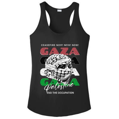 Woman In Traditional Palestinian Scarf Ladies PosiCharge Competitor Racerback Tank
