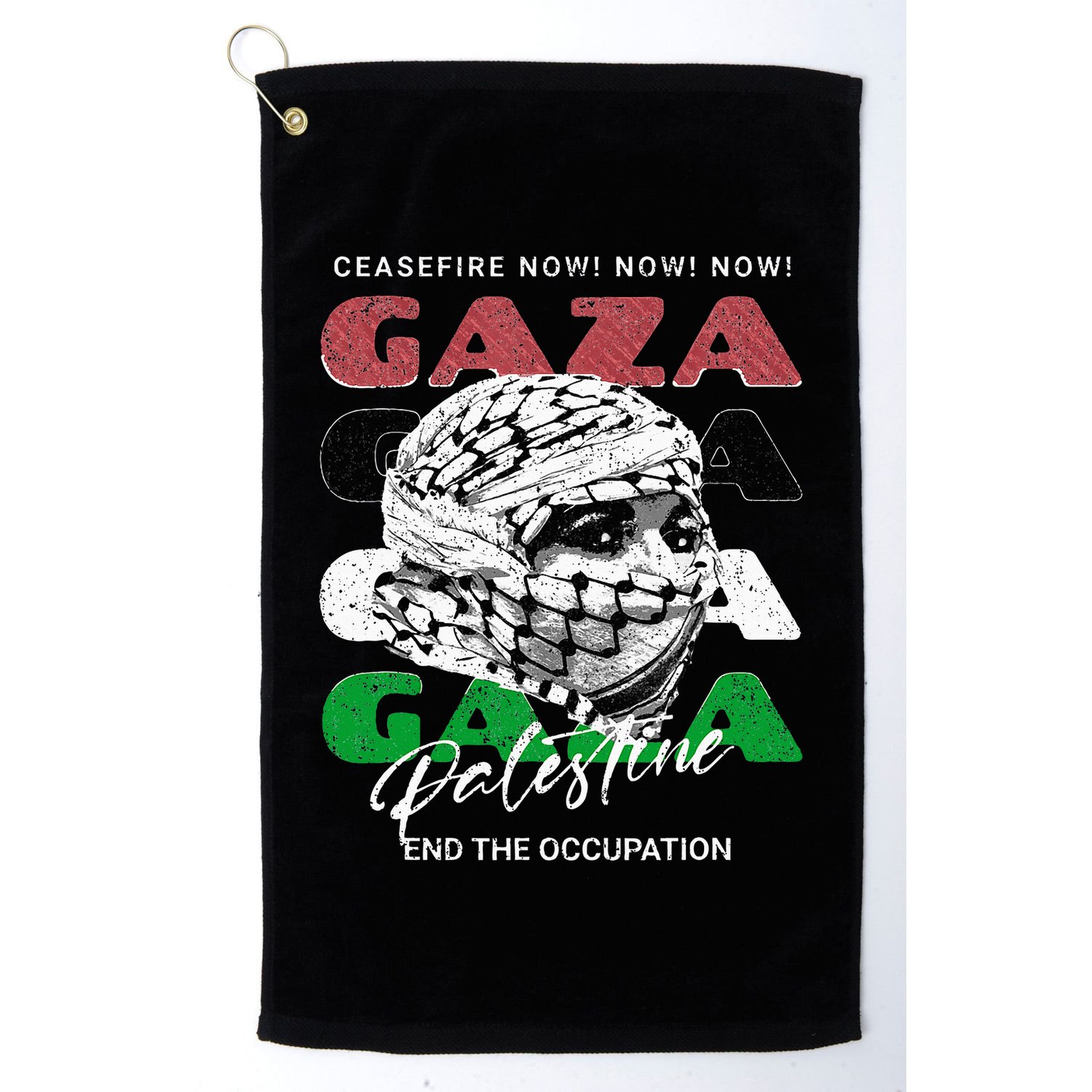 Woman In Traditional Palestinian Scarf Golf Towel
