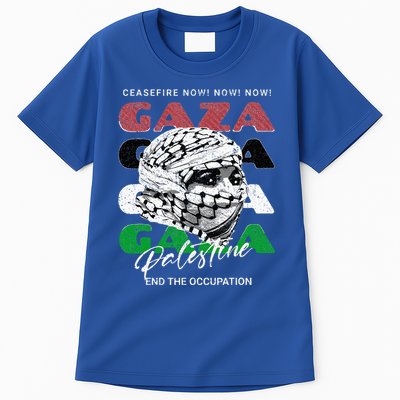 Woman In Traditional Palestinian Scarf Tall T-Shirt