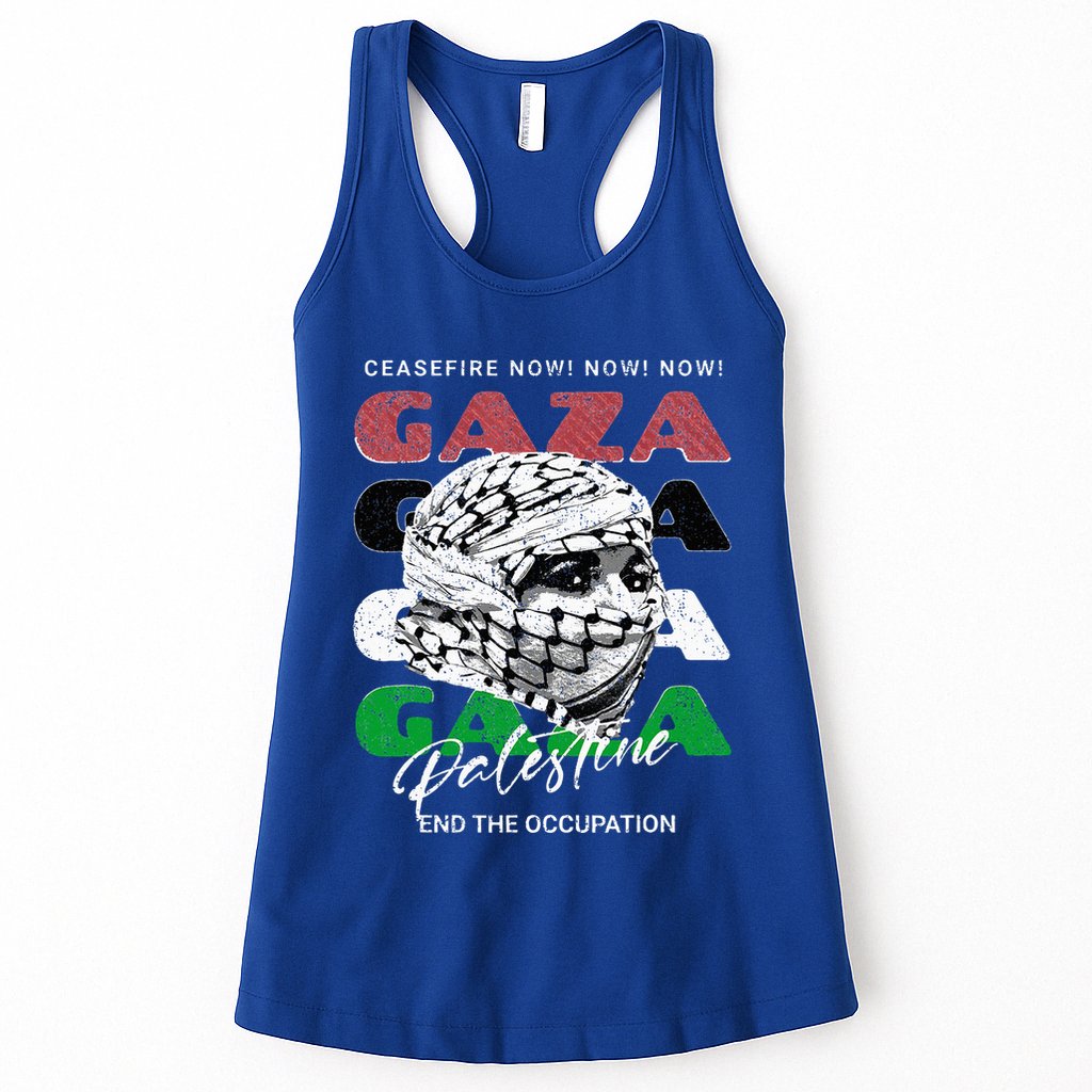 Woman In Traditional Palestinian Scarf Womens Tank Top