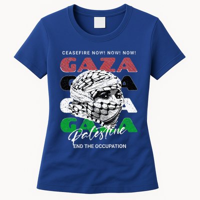 Woman In Traditional Palestinian Scarf Womens T-Shirt