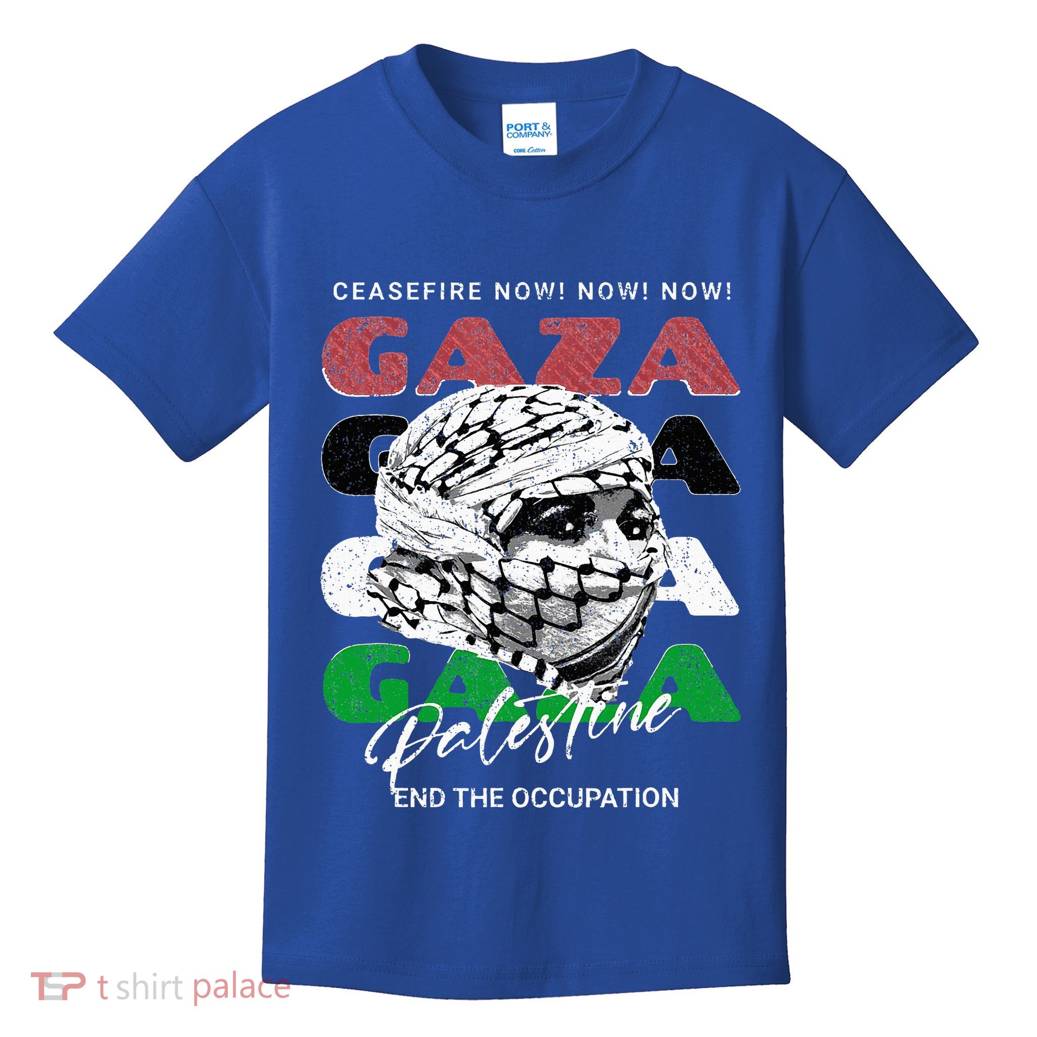 Woman In Traditional Palestinian Scarf Kids T-Shirt
