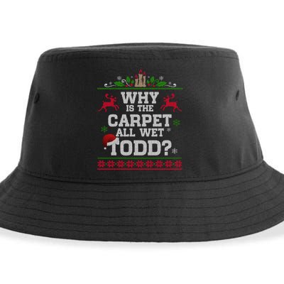 Why Is The Carpet All Wet Todd Funny Ugly Christmas Sustainable Bucket Hat