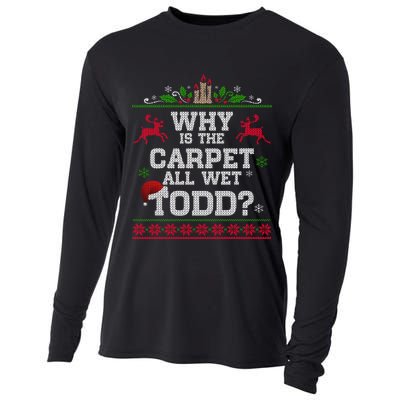 Why Is The Carpet All Wet Todd Funny Ugly Christmas Cooling Performance Long Sleeve Crew