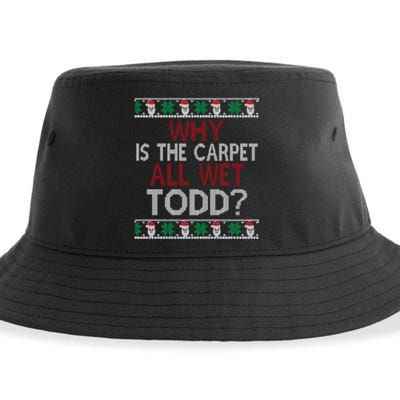 Why Is The Carpet All Wet Todd? Couples Matching Christmas Sustainable Bucket Hat