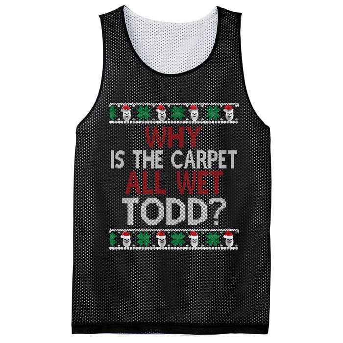 Why Is The Carpet All Wet Todd? Couples Matching Christmas Mesh Reversible Basketball Jersey Tank