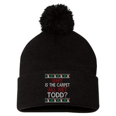 Why Is The Carpet All Wet Todd? Couples Matching Christmas Pom Pom 12in Knit Beanie