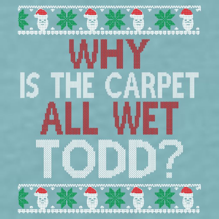Why Is The Carpet All Wet Todd? Couples Matching Christmas Sueded Cloud Jersey T-Shirt