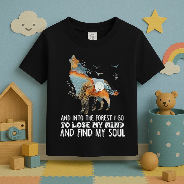 Wolf Into The Forest I Go To Lose My Mind And Find My Soul Toddler T-Shirt