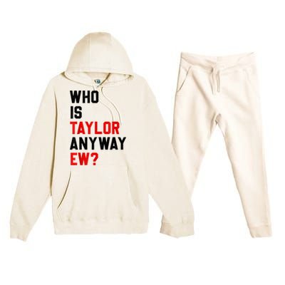 Who Is Taylor Anyway Ew Girl Taylor First Name Groovy 80S Premium Hooded Sweatsuit Set