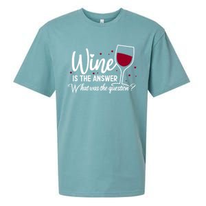 Wine Is The Answer What Was The Question? Funny Wine Glass Cute Gift Sueded Cloud Jersey T-Shirt