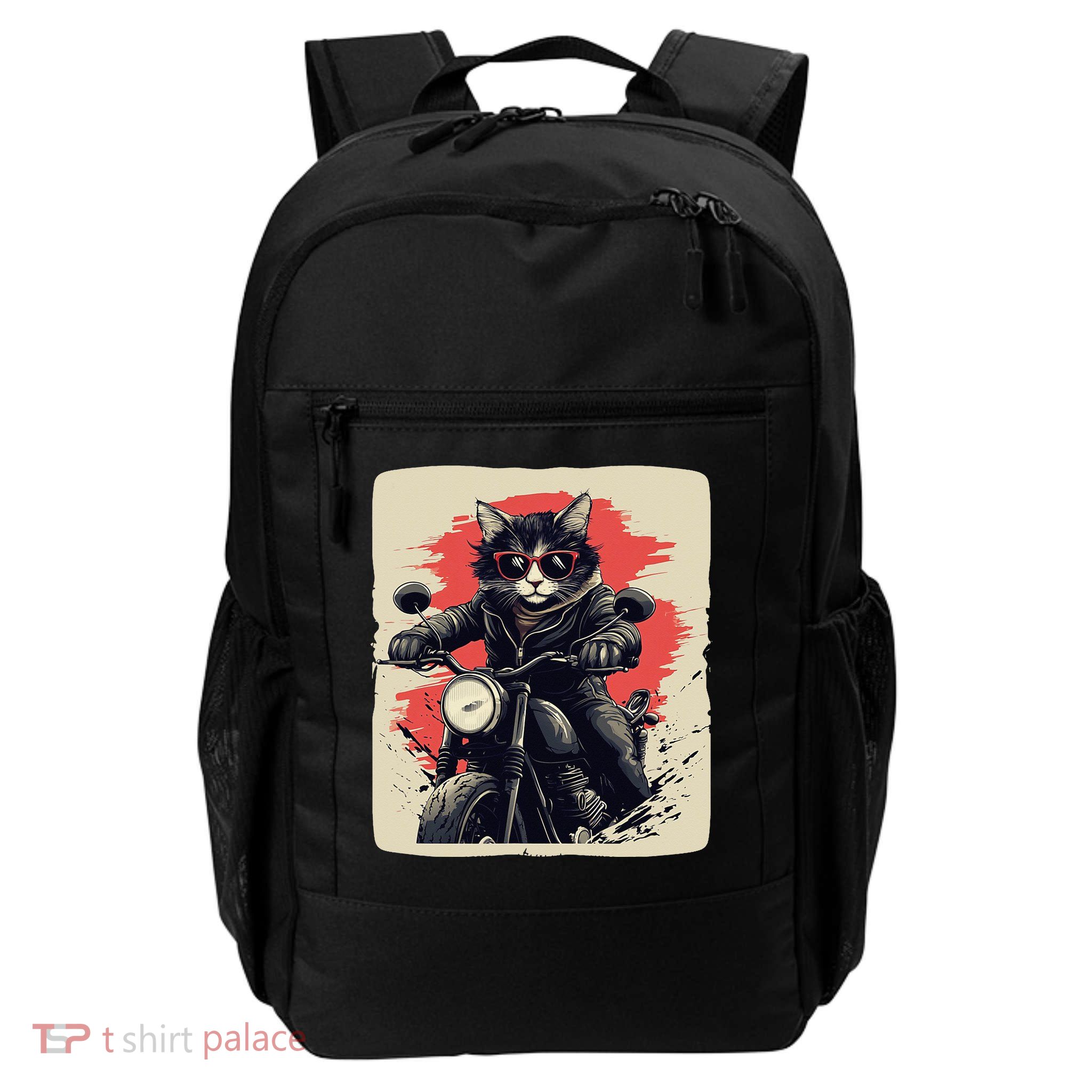 Whiskers In The Wind Bike In Motion For Funny Cats Daily Commute Backpack