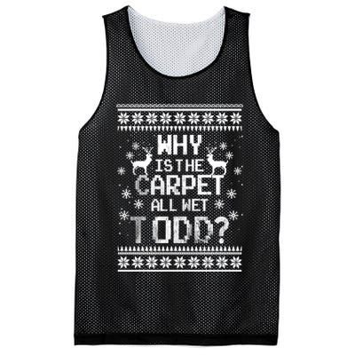 Why Is The Carpet All Wet Todd? Couples Matching Christmas Mesh Reversible Basketball Jersey Tank