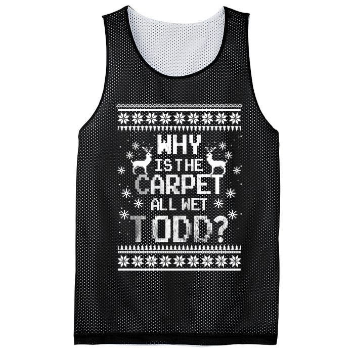 Why Is The Carpet All Wet Todd? Couples Matching Christmas Mesh Reversible Basketball Jersey Tank