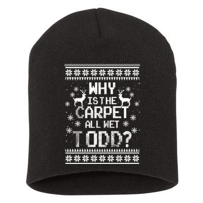 Why Is The Carpet All Wet Todd? Couples Matching Christmas Short Acrylic Beanie