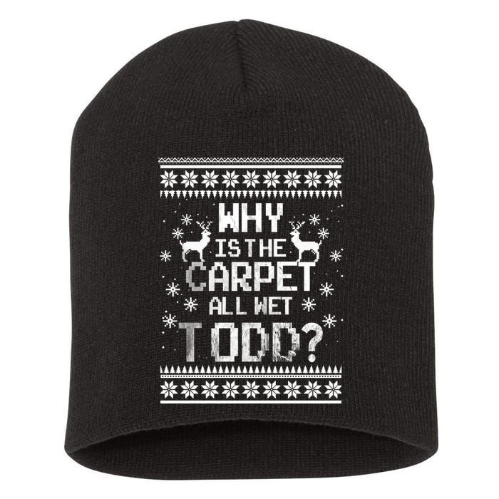 Why Is The Carpet All Wet Todd? Couples Matching Christmas Short Acrylic Beanie