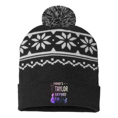 Who Is Taylor First Name Anyway Ew Retro Groovy 80S USA-Made Snowflake Beanie