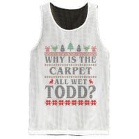 Why Is The Carpet All Wet Todd Funny Ugly Christmas Mesh Reversible Basketball Jersey Tank