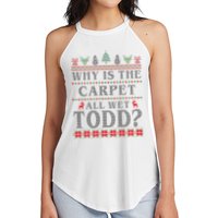 Why Is The Carpet All Wet Todd Funny Ugly Christmas Women's Perfect Tri Rocker Tank